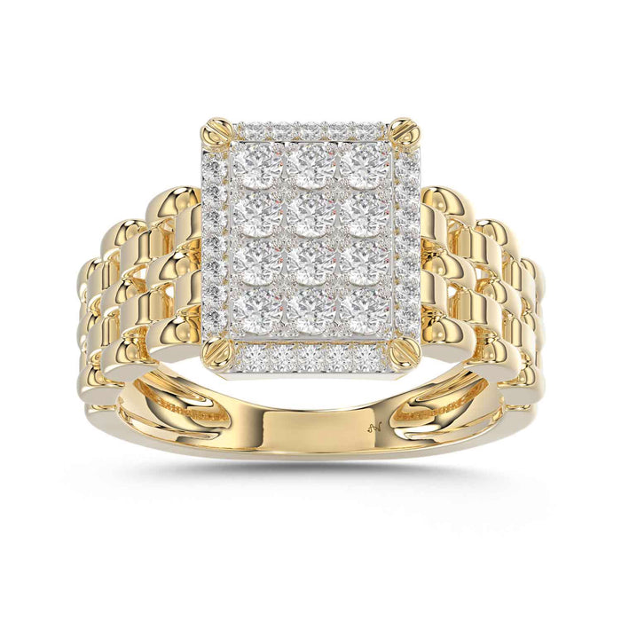 LADIES RING 1.00CT ROUND DIAMOND 10K YELLOW GOLD