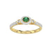 0.33ct Round/Oval Emerald diamond 14k Ladies Fashion Ring  0.15CT Center stone Oval Emerald Diamond)