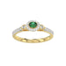 0.33ct Round/Oval Emerald diamond 14k Ladies Fashion Ring  0.15CT Center stone Oval Emerald Diamond)