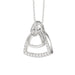 LADIES PENDANT WITH CHAIN 0.13CT ROUND DIAMOND 14K WHITE GOLD