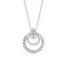 Sterling Silver Ladies 0.13CT Round Diamond Pendant With Chain Elegant Fashion Jewelry