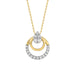 LADIES PENDANT WITH CHAIN 0.13CT ROUND DIAMOND 14K YELLOW GOLD