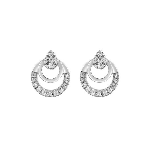 Ladies Sterling Silver 0.13CT Round Diamond Earrings Classic Fashion Jewelry Gift