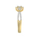 Elegant 10K Yellow Gold Ladies Diamond Ring Featuring Modern Octagon Shape With Baguette And Round Diamond 0.20 Ct Perfect Gift For Her.