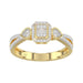 Elegant 10K Yellow Gold Ladies Diamond Ring Featuring Modern Octagon Shape With Baguette And Round Diamond 0.20 Ct Perfect Gift For Her.