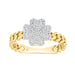 LADIES RING 0.25CT ROUND/BAGUETTE DIAMOND 14K YELLOW GOLD