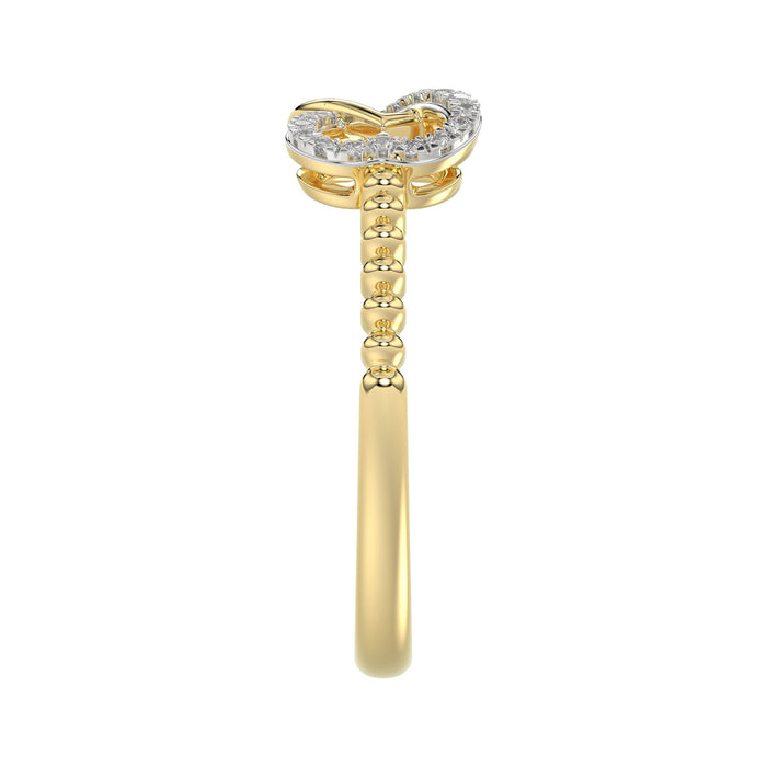 LADIES RING 0.10CT ROUND DIAMOND 10K YELLOW GOLD