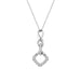 Sterling Silver Ladies 0.10CT Round Diamond Infinity Pendant With Chain Elegant Fashion Pendant