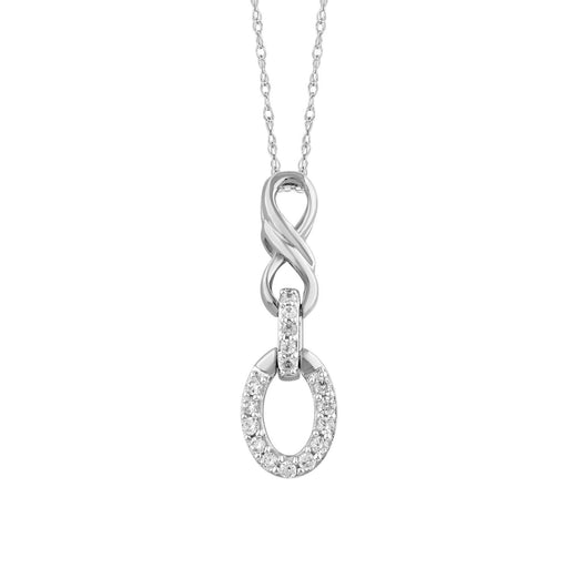 Ladies 0.10CT Round Diamond Necklace Sterling Silver Elegant Fashion Jewelry