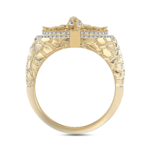 MEN'S RING 0.50CT ROUND DIAMOND 10K YELLOW GOLD