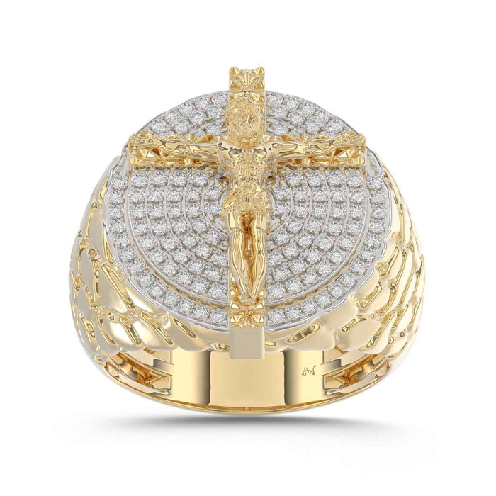 MEN'S RING 0.50CT ROUND DIAMOND 10K YELLOW GOLD