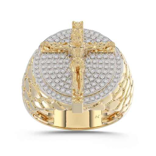 MEN'S RING 0.50CT ROUND DIAMOND 10K YELLOW GOLD
