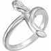 Ladies Natural Diamond Cross Ring (SI1, G-H) — 14K White Gold
