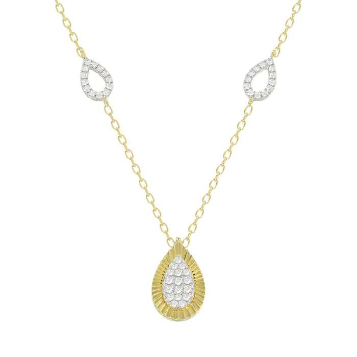 LADIES NECKLACE 0.25CT ROUND DIAMOND 10K YELLOW GOLD