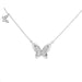 Ladies 0.15CT Round Diamond Necklace Sterling Silver Elegant Fashion Jewelry