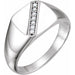 Ladies Natural Diamond 12 mm Square Signet Ring — Platinum