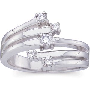 Ladies Natural Diamond Ring (I1, G-H) — 14K White Gold
