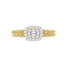 14K Yellow Gold Fashion Ladies Ring with 0.20 CT Round/Baguette Cut Diamond