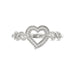 Ladies Sterling Silver 0.05Ct Round Diamond Heart Design Fashion Ring Stylish Ladies Jewelry Ring