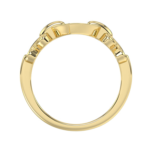 Elegant 10K Yellow Gold 0.05Ct Ladies Ring With Heart Shape Design And Sparkling Round Diamonds. A Charming And Meaningful Gift Jewelry Piece For Her.