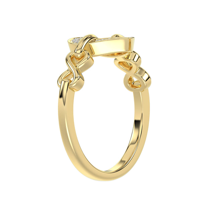 LADIES RING 0.05CT ROUND DIAMOND 10K YELLOW GOLD