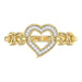 Elegant 10K Yellow Gold 0.05Ct Ladies Ring With Heart Shape Design And Sparkling Round Diamonds. A Charming And Meaningful Gift Jewelry Piece For Her.