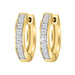 LADIES HOOP EARRINGS 0.15CT ROUND DIAMOND 10K YELLOW GOLD
