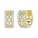 Beautiful 10K Yellow Gold Ladies Hoop Earrings With Sparkling 0.25 Ct Round Diamonds. A Classic And Elegant Fashion Jewelry Design.