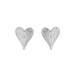 Sterling Silver Heart Shaped Diamond Stud Earrings For Women 0.13 Ct Round Cut Elegant Ladies Earrings