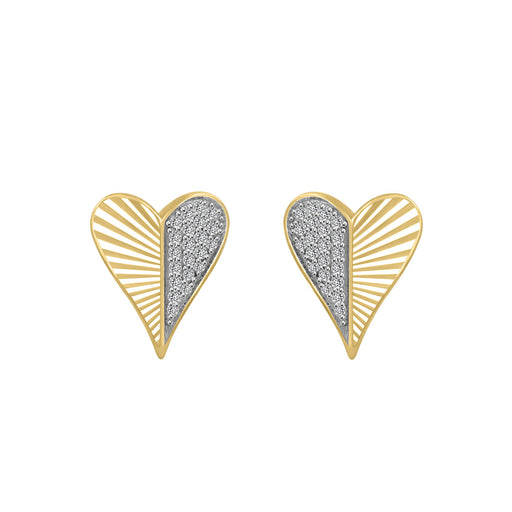 LADIES EARRINGS 0.13CT ROUND DIAMOND 10K YELLOW GOLD