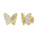 LADIES EARRINGS 0.16CT ROUND DIAMOND 10K YELLOW GOLD