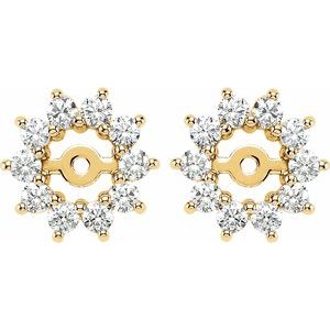 Ladies Diamond Earring Jackets with 3.7mm ID — 14K Yellow Gold