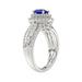 LADIES RING 1.65CT ROUND/BLUE SAPPHIRE OVAL DIAMOND 14K WHITE GOLD (CENTER STONE 0.94CT BLUE SAPPHIRE OVAL DIAMOND)
