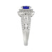 LADIES RING 1.65CT ROUND/BLUE SAPPHIRE OVAL DIAMOND 14K WHITE GOLD (CENTER STONE 0.94CT BLUE SAPPHIRE OVAL DIAMOND)