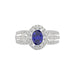 LADIES RING 1.65CT ROUND/BLUE SAPPHIRE OVAL DIAMOND 14K WHITE GOLD (CENTER STONE 0.94CT BLUE SAPPHIRE OVAL DIAMOND)