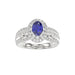 LADIES RING 1.65CT ROUND/BLUE SAPPHIRE OVAL DIAMOND 14K WHITE GOLD (CENTER STONE 0.94CT BLUE SAPPHIRE OVAL DIAMOND)