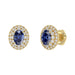 Luxury 14K Yellow Gold Earrings With Oval Sapphire And Round Diamond Accents. A Classic And Elegant 1.88Ct Fine Jewelry Design For Her.