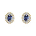 Luxury 14K Yellow Gold Earrings With Oval Sapphire And Round Diamond Accents. A Classic And Elegant 1.88Ct Fine Jewelry Design For Her.