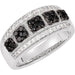Ladies Black Rhodium-Plated Black White Natural Diamond Ring (I1, H+) — 14K White Gold