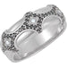 Ladies Natural Black White Diamond Vintage-Inspired Ring (Opaque/I2, Black/GH) — Sterling Silver