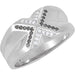 Ladies Natural Black White Diamond Ring (Opaque/I2, Black/GH) — Sterling Silver