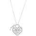 Ladies Natural Diamond Heart Lock Necklace (I2, H+) — Sterling Silver