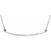 Ladies Natural Diamond Curved Bar Necklace (I1, G-H) — 14K White Gold