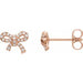 Ladies Natural Diamond Earrings — 14K Rose Gold