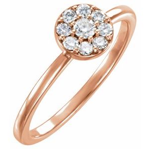 Ladies Natural Diamond Stackable Ring — 14K Rose Gold