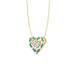 LADIES PENDANT 0.35CT ROUND/GREEN EMERALD BAGUETTE DIAMOND 14K YELLOW GOLD
