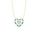 LADIES PENDANT 0.35CT ROUND/GREEN EMERALD BAGUETTE DIAMOND 14K YELLOW GOLD