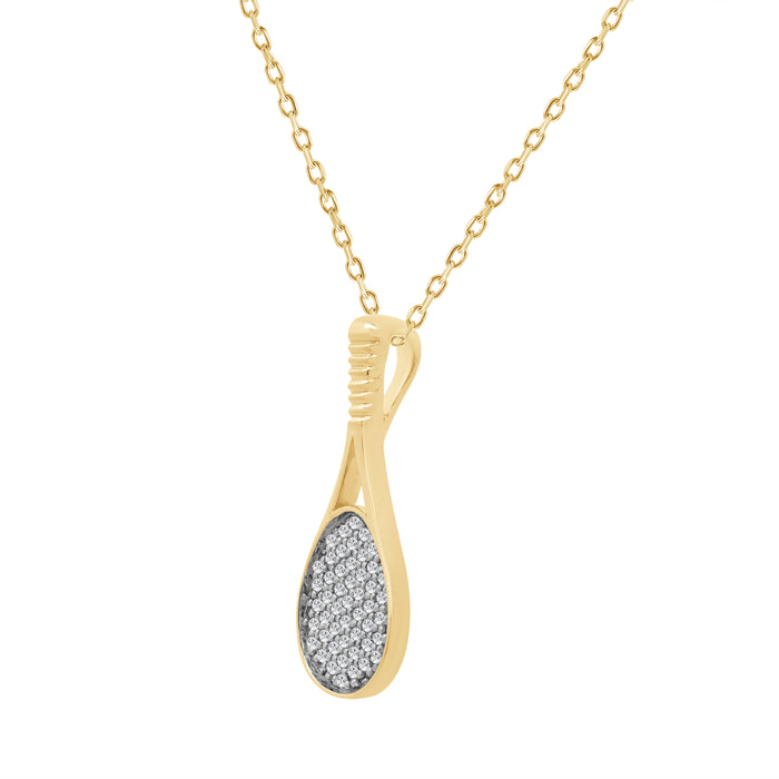 LADIES PENDANT WITH CHAIN 0.20CT ROUND DIAMOND 10K YELLOW GOLD