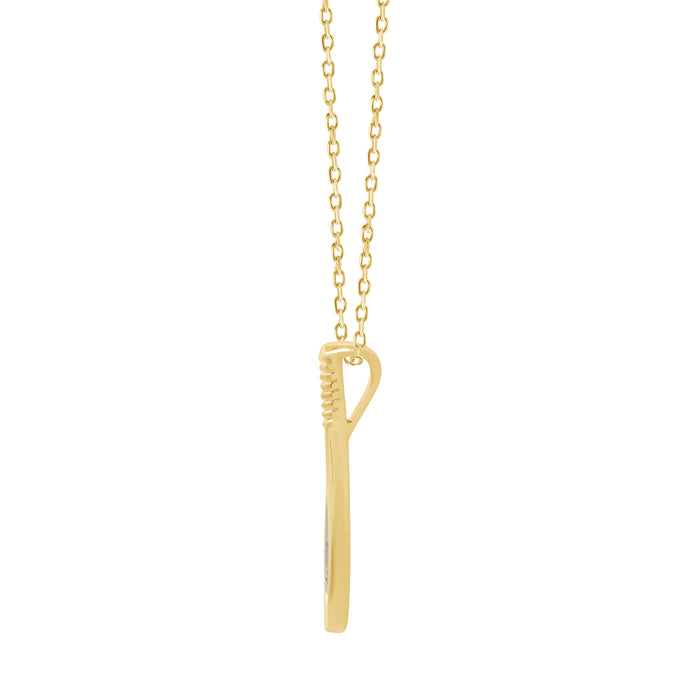 LADIES PENDANT WITH CHAIN 0.20CT ROUND DIAMOND 10K YELLOW GOLD
