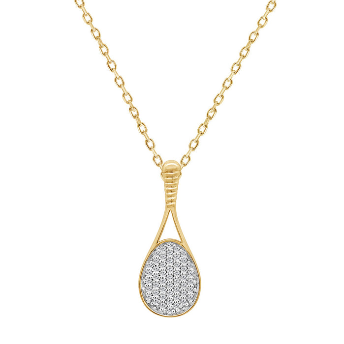 LADIES PENDANT WITH CHAIN 0.20CT ROUND DIAMOND 10K YELLOW GOLD